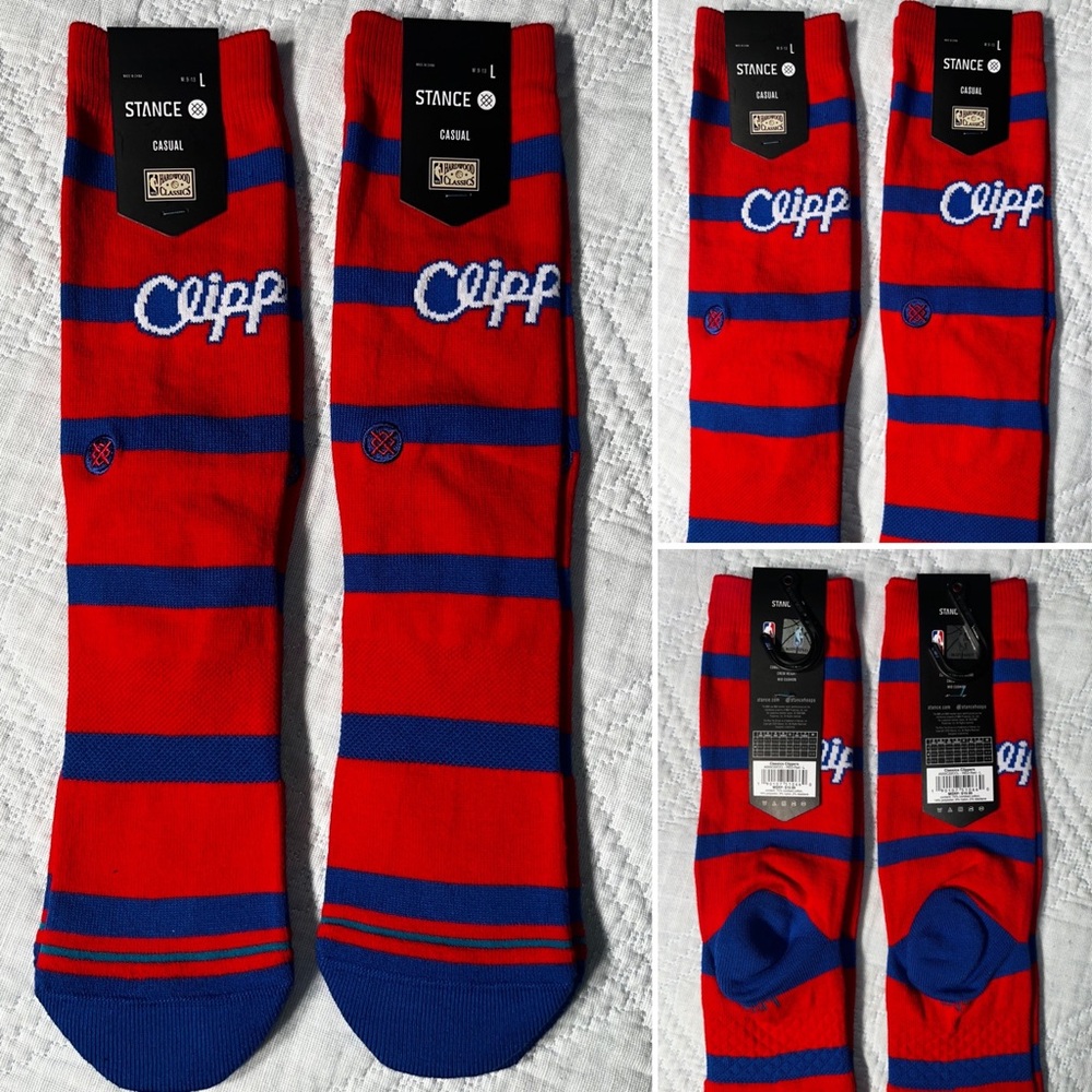 Lot of 2 Los Angeles Clippers Stance NBA Hardwood Classics Crew Socks Men’s 9-13